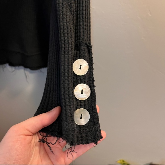 Soft Surroundings Waffle Knit Thermal Long Sleeve Shirt Too Bohemian Boho - Picture 12 of 13